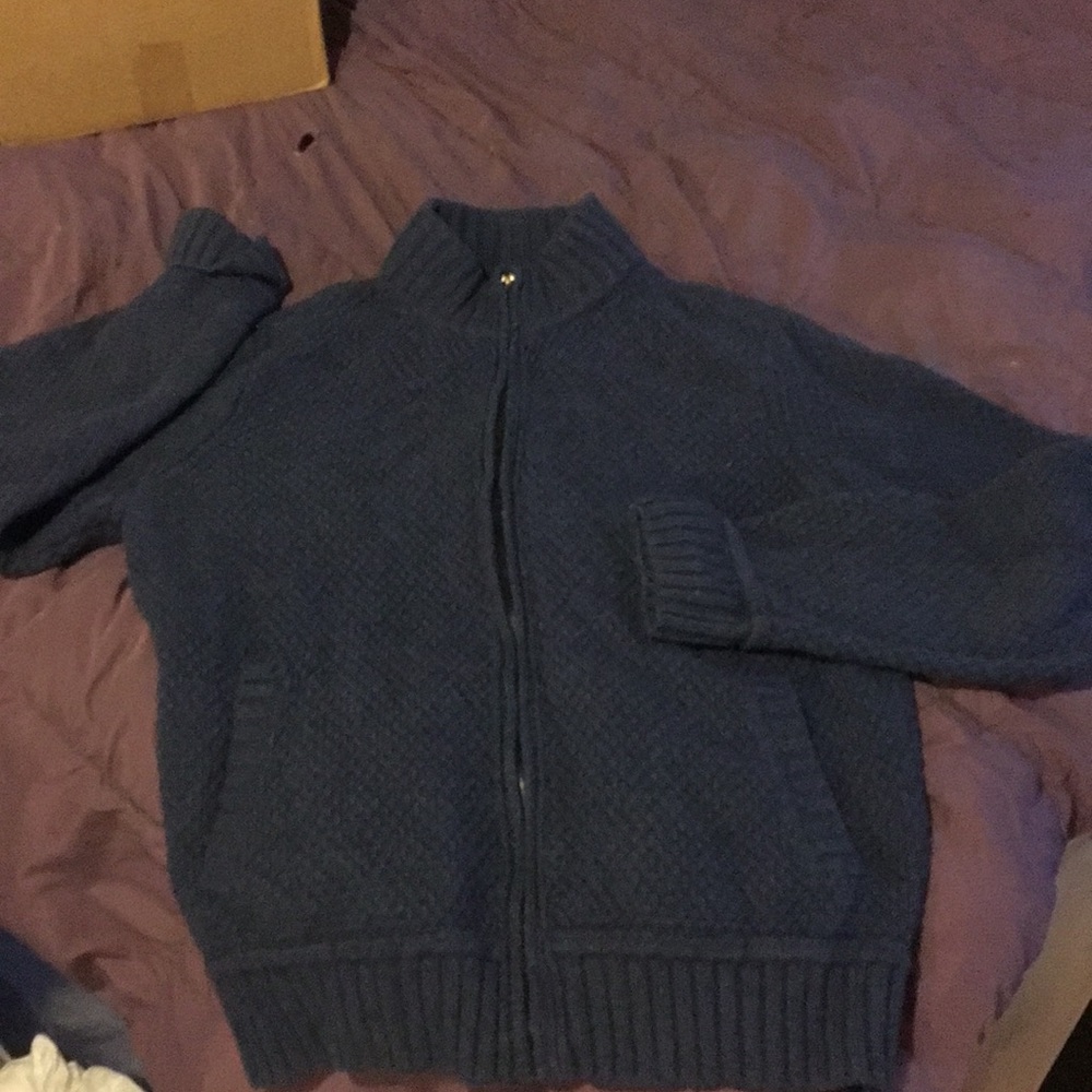 Large Emozioni Uomo Zip up blue sweat NWOT